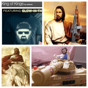 "King of Kings" Breaking Bad T-shirt, Cowboy Jesus, Jesus with Sword & Steed, and Tank Jesus